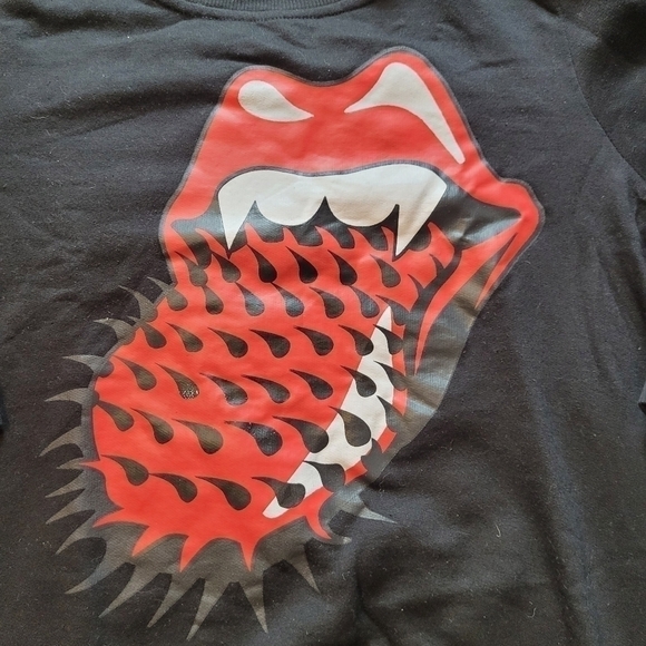 THE Rolling Stones Women's Graphic Sweatshirt Black Spiked Tongue - Picture 4 of 6